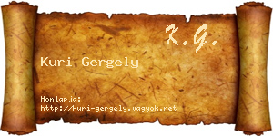 Kuri Gergely névjegykártya